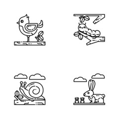 Set of spring season icon illustration