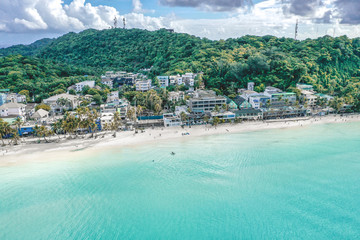 Aerial view of Boracay beach in Philippines