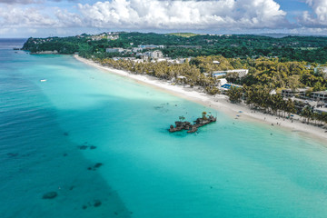 Aerial view of Boracay beach in Philippines