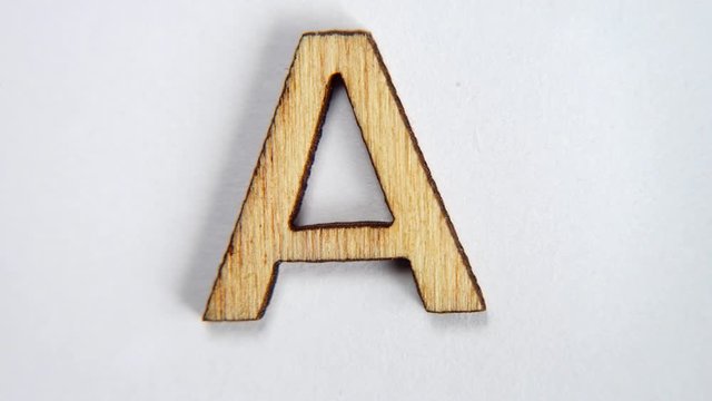 Letter A of the English alphabet in motion on a white background. The concept of writing. Stop motion.