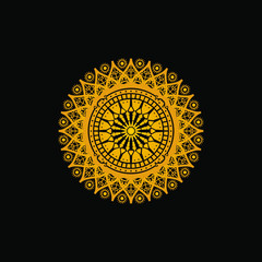 creative mandala gold logo template luxury vector