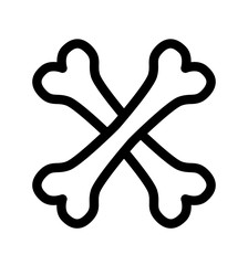Bones crossbone Vector Icon isolated on white