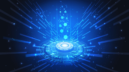 Abstract user HUD interface from glowing futuristic elements. High-tech digital network, communications, high technology. EPS 10.