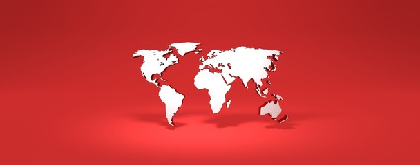 3D rendering planisphere on red background © Fox_Dsign