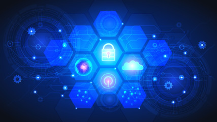 Abstract user HUD interface from glowing futuristic elements. High-tech digital network, communications, high technology. EPS 10.