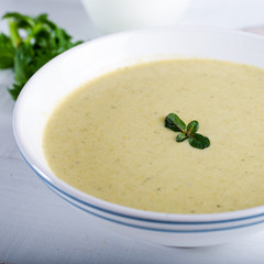 Vegetable soup with celery, carrot, onion