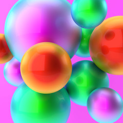 Abstract background of circle shapes. 3D rendering.
