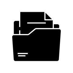 Folder black icon, concept illustration, vector flat symbol, glyph sign.