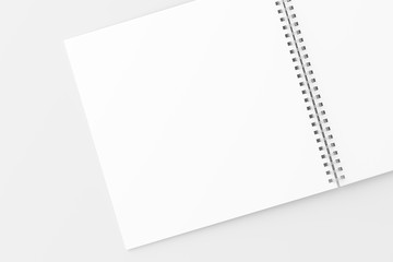 Square Spiral Notebook Notepad White Blank 3D Rendering Mockup