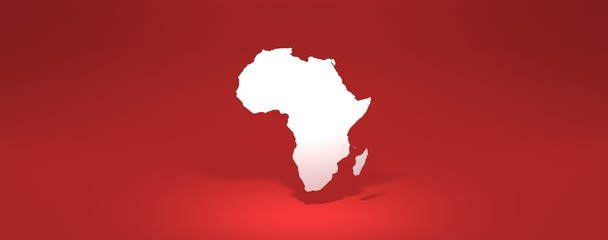 africa modern map 3D rendering red background
