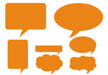 Orange Speech Bubbles, Digital Art