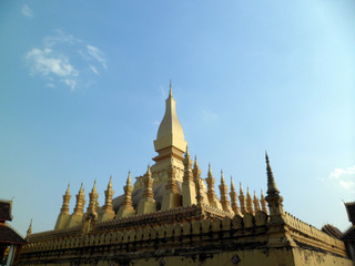 Vientiane, Laos - 8th September 2012 : "Pha That Luang" is a gold-covered large Buddhist stupa in the centre of the city of Vientiane, Laos