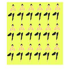 Vector illustration of fitness girl yoga pose