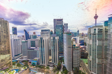 View of Kuala Lumpur Central Park and Petronas Towers