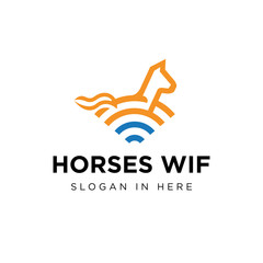Horses wireless vector logo icon illustration design