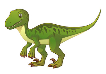 Velociraptor Cartoon Illustration