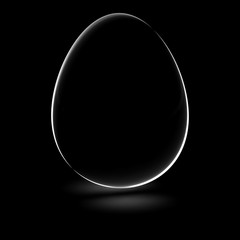 Egg shape in black surface. Illustration.