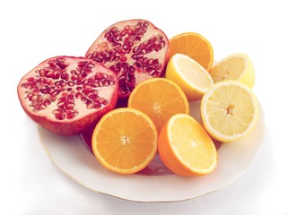 tropical fruits and juice  close up