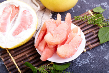 Fresh red grapefruit