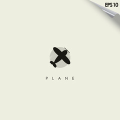 Plane Modern Logo Design Isolated In Shape Color Vector Template In EPS 10 With Flat Style