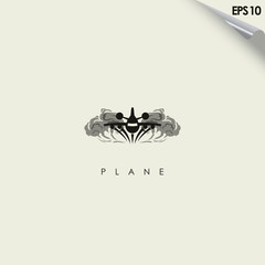 Plane With Smoke Modern Logo Design Vector Template In EPS 10 With Flat Style