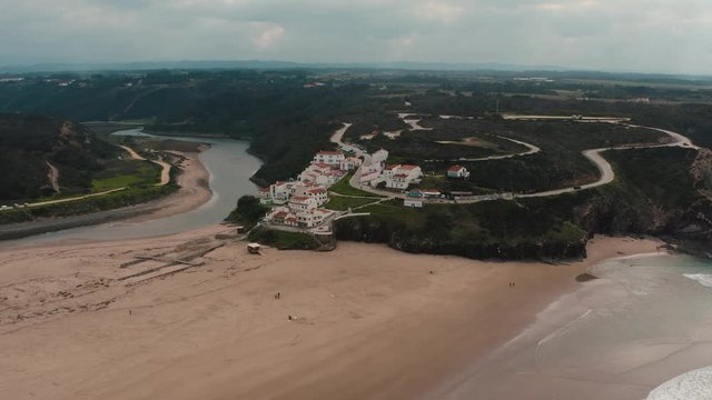 Aerial view of Odeceixe in Portugal