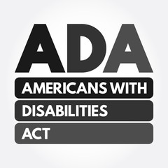 ADA - Americans with Disabilities Act acronym, concept background