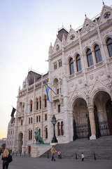 Fototapeta na wymiar Budapest, Hungary - October 06, 2014: The Building Of The Parliament Of Hungary