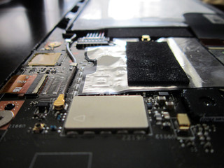 closeup of electronic circuit board