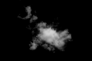 Fototapeta na wymiar Isolated White cloud on black background for decoration or nature design.