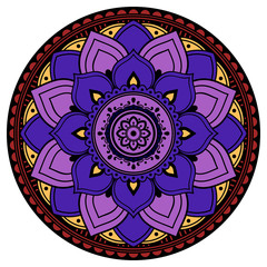 Ethnic Mandala Ornament. Arabic, Pakistan, Moroccan, Turkish, Indian, Spain motifs