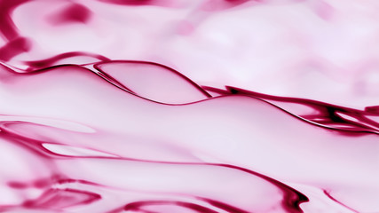 Abstract Liquid background with pink purple curved lines on white