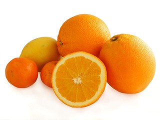 tropical fruits and juice  close up