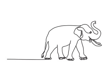 Asian elephants, line drawing style,vector design