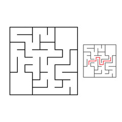 Easy maze. Game for kids. Puzzle for children. Labyrinth conundrum. Find the right path. Vector illustration.