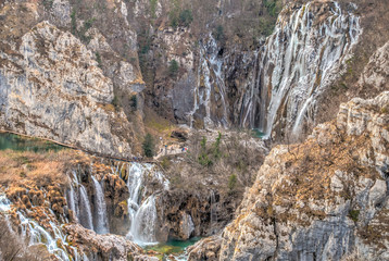 Fototapeta na wymiar Plitvice Lakes in wintertime, Croatia
