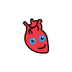 Obraz premium human heart cartoon funny icon