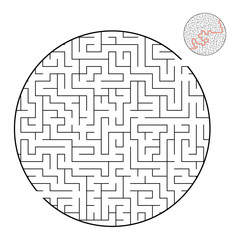 Abstact labyrinth. Educational game for kids. Puzzle for children. Maze conundrum. Find the right path. Vector illustration.