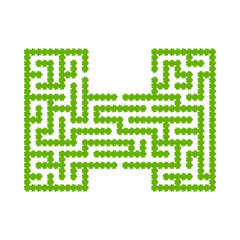 Abstact labyrinth. Educational game for kids. Puzzle for children. Maze conundrum. Find the right path. Vector illustration.