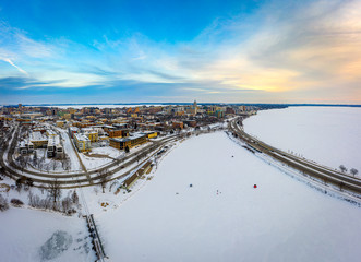 Madison in the winter aerial