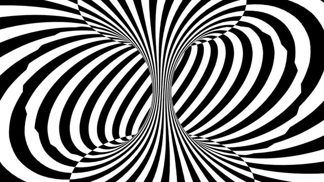 Stripes optical illusion, Abstract hypnotic animated background. Spiral down motion background.Seamless looping animation.