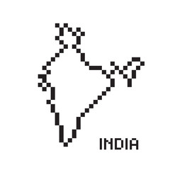 Map of India, pixel art style, vector design