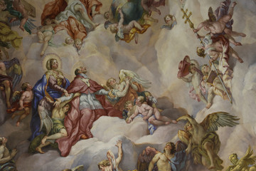 Karlskirche Wien: Kuppel Fresko mit Bibel Szenen