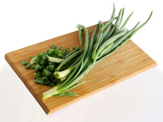 tomatoes,onion's  green leaves as tasty salad