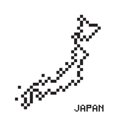 Map of  japan, pixel art style, vector design