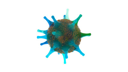 Coronavirus 2019-nCov novel coronavirus concept resposible for asian flu outbreak and coronaviruses influenza as dangerous flu strain cases as a pandemic. Microscope virus close up. 3d rendering