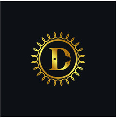Naklejka premium the initial D design luxury for cosmetics, hotels and businesses template