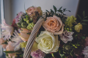 bouquet of white roses