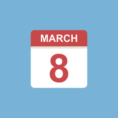 calendar - March 8 icon illustration isolated vector sign symbol