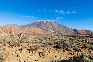 aerial view of volcano el teide